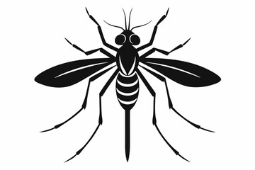 mosquito icon line art silhouette vector illustration