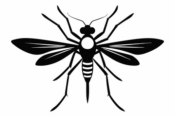mosquito icon line art silhouette vector illustration