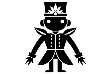 nutcracker line art silhouette vector illustration