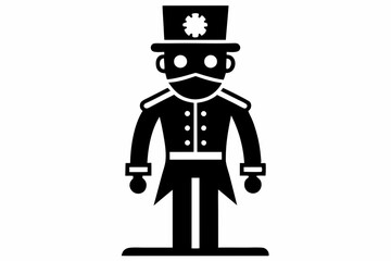 nutcracker line art silhouette vector illustration