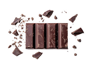 Natural chocolate milk dark bar isolated on white