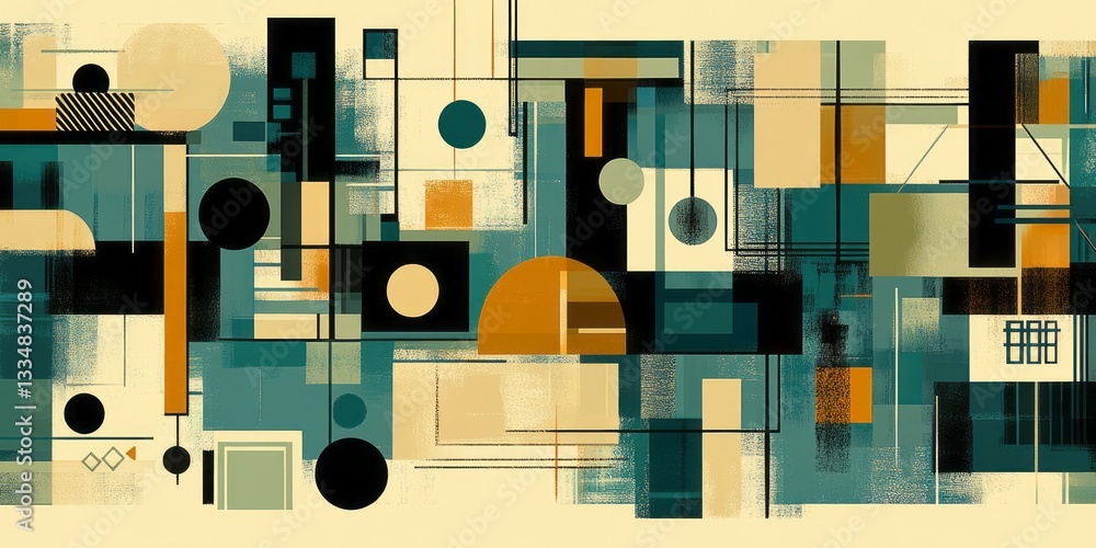 Poster abstract geometric shapes create a modern and textured artistic composition