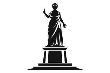 Obraz premium statue line art silhouette vector illustration
