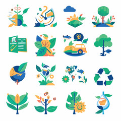 Obraz premium set of ecology icons