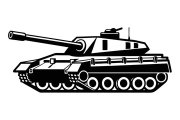tank line art silhouette vector illustration