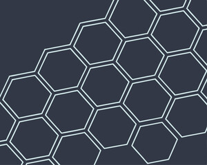 Seamless Hexagon Grid Background &mdash; Vector Pattern. Minimal vector illustration of a seamless hexagon grid pattern. Modern geometric background in dark tones.
