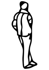 인물 사람 그림 라인드로잉 일러스트 PNG