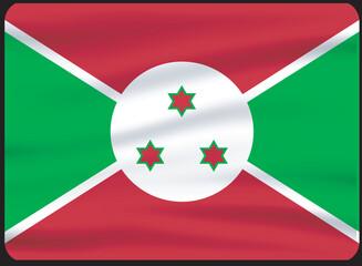 3d illustration flag of Burundi. Burundi flag waving isolated on white background with clipping path. 
