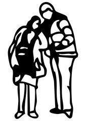 인물 사람 그림 라인드로잉 일러스트 PNG