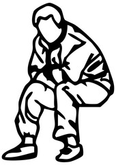 인물 사람 그림 라인드로잉 일러스트 PNG