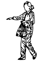 인물 사람 그림 라인드로잉 일러스트 PNG