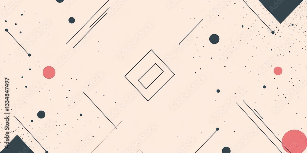 Poster abstract geometric background features various shapes and line patterns