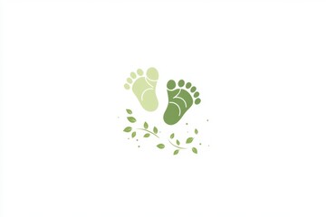 Baby footprints, nature-inspired design