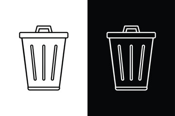 Trash icon vector on White Background ,Vector Art Illustration on white background.