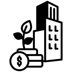 Investing icon in Mix Filled Style. Simple Vector Design. Simple Vector Outline Filled Icon