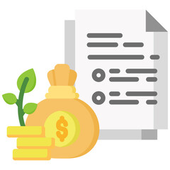 Investment Planning icon in Flat Color Style. Simple Vector Design. Simple Vector Flat Icon