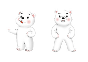 Naklejka premium Cute polar bear drawing 