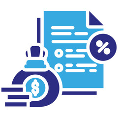 Income Tax icon in Glyph Dual Color Style. Simple Vector Design. Simple Vector Glyph Icon