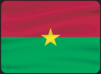 3d illustration flag of Burkina Faso. Burkina Faso flag waving isolated on white background with clipping path. 
