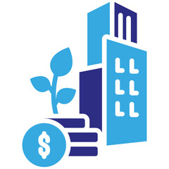 Investing icon in Glyph Dual Color Style. Simple Vector Design. Simple Vector Glyph Icon