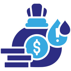 Liquidity Risk icon in Glyph Dual Color Style. Simple Vector Design. Simple Vector Glyph Icon