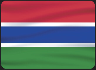 3d illustration flag of Gambia. Gambia flag waving isolated on white background with clipping path. 
