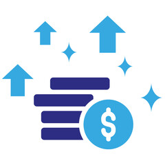 Increase icon in Glyph Dual Color Style. Simple Vector Design. Simple Vector Glyph Icon