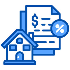 Estate Tax icon in Blue Color Style. Simple Vector Design. Simple Vector Flat Icon