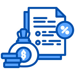 Income Tax icon in Blue Color Style. Simple Vector Design. Simple Vector Flat Icon