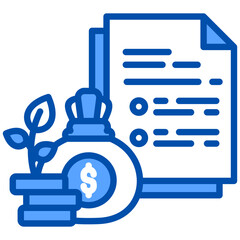 Obraz premium Investment Planning icon in Blue Color Style. Simple Vector Design. Simple Vector Flat Icon