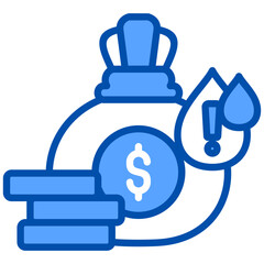 Liquidity Risk icon in Blue Color Style. Simple Vector Design. Simple Vector Flat Icon