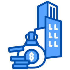 Investment Venture icon in Blue Color Style. Simple Vector Design. Simple Vector Flat Icon