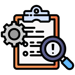 Risk Control icon in Flat Color Style With Outline. Simple Vector Design. Simple Vector Flat Icon