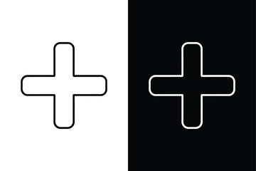 Obraz premium Plus icon vector on White Background ,Vector Art Illustration on white background.