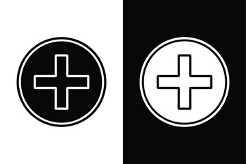 Obraz premium Plus icon vector on White Background ,Vector Art Illustration on white background.