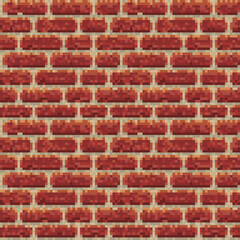 The seamless pixel background with bricks.
