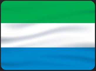 3d illustration flag of Sierra leone. Sierra leone flag waving isolated on white background with clipping path. 
