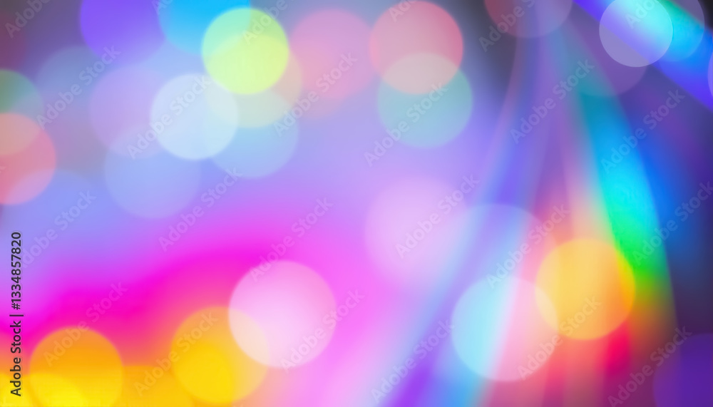Poster abstract art with colorful gradient and out of focus glowing orbs dreamy atmosphere