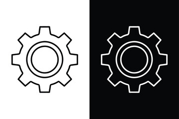 Settings icon vector on White Background ,Vector Art Illustration on white background.