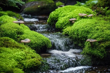 Nature's mossy stream