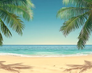 Fototapeta premium Tropical beach paradise, ocean view, summer vacation