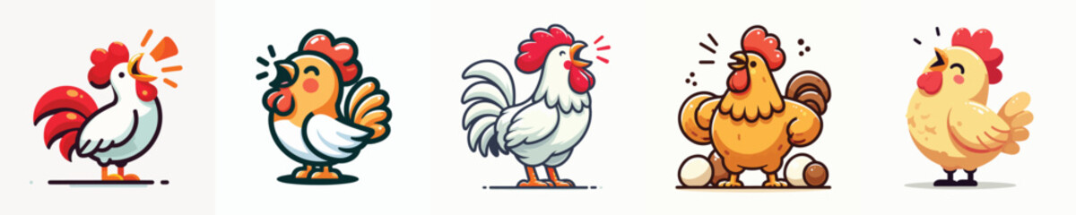 Vector of a rooster crowing.