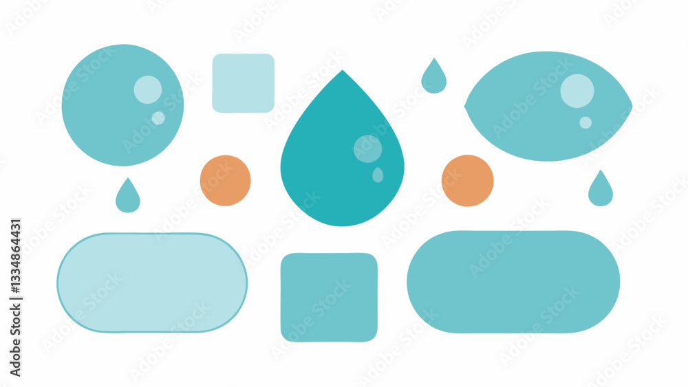 Poster patch variants different sizes and shapes of hydrogel patches shown together indicating variety in a