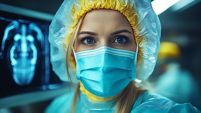 Focused female surgeon in operating room. - Powered by Adobe