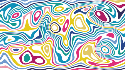 ABSTRACT ILLUSTRATION MARBLED TEXTURE LIQUIFY PSYCHEDELIC COLORFUL DESIGN. OPTICAL ILLUSION BACKGROUND VECTOR DESIGN