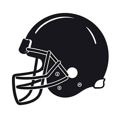 Fototapeta premium Black Football Helmet Icon on Transparent Background 