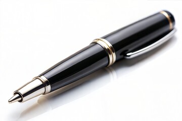 Fototapeta premium Close-Up Shot of Classic Black Ink Pen Positioned on Surface