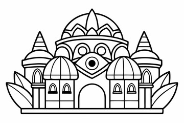 coloring page line art black sihouette vector