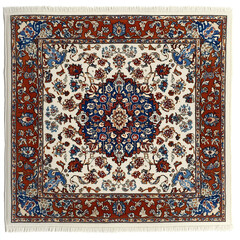 Luxurious Traditional Persian Rug: Ornate Floral Design with Vibrant Red, Blue & Cream Colors for Elegant Home Decor