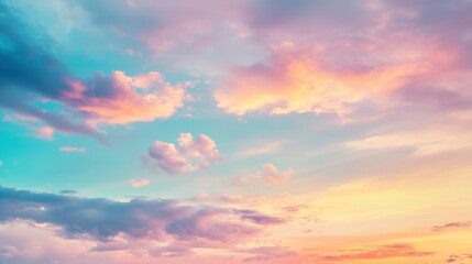 Obraz premium Dramatic colorful sky background, twilight color sky and clouds during sunset